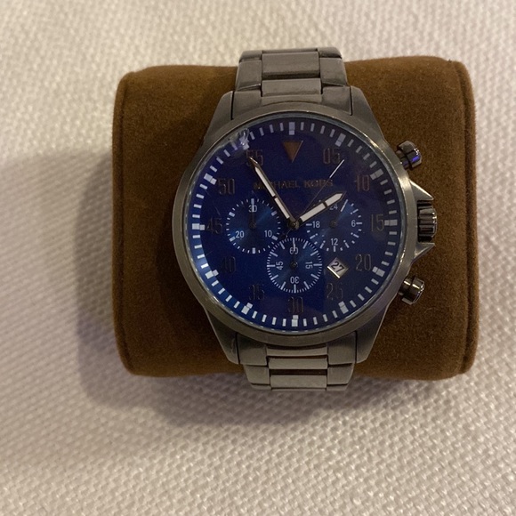 Michael Kors Mens Chronograph Gunmetal Stainless Steel Watch - Picture 2 of 4